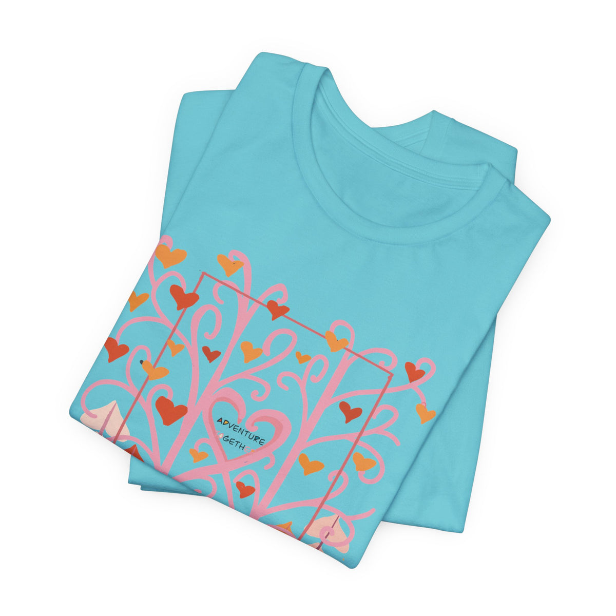 Folk Art Valentine’s Nature T-Shirt • Matching Couples & Family Shirts • Personalized Heart Design • Romantic Woodland Tee