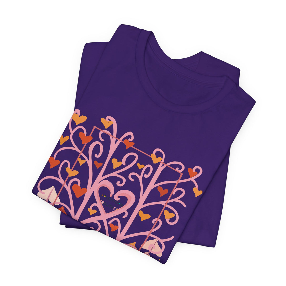 Folk Art Valentine’s Nature T-Shirt • Matching Couples & Family Shirts • Personalized Heart Design • Romantic Woodland Tee