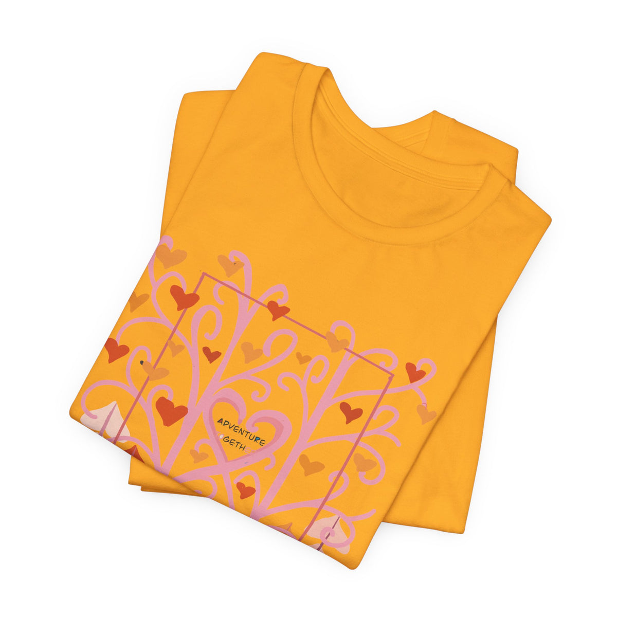 Folk Art Valentine’s Nature T-Shirt • Matching Couples & Family Shirts • Personalized Heart Design • Romantic Woodland Tee