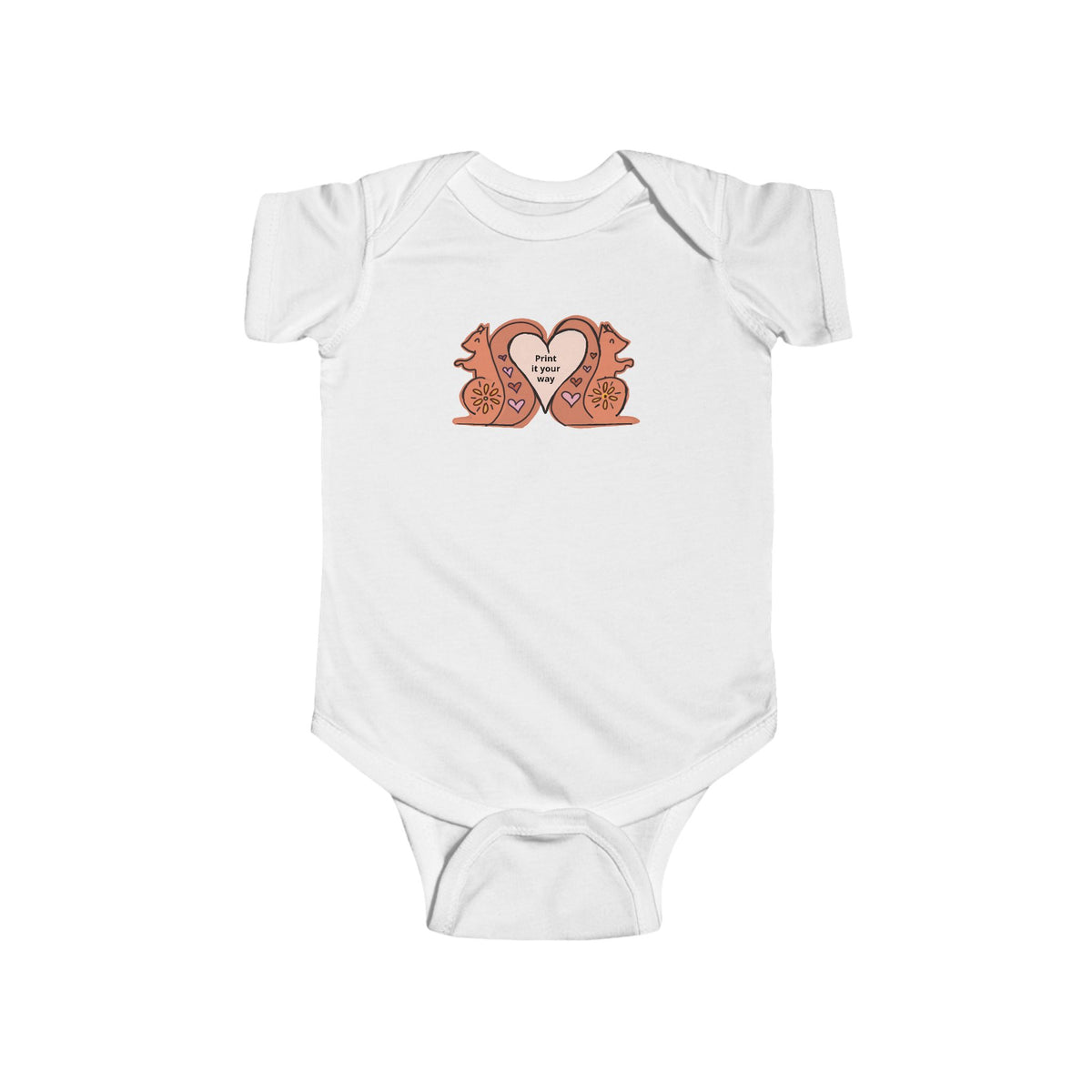 Baby One piece with Heart Squirrels — Cute Infant Bodysuit