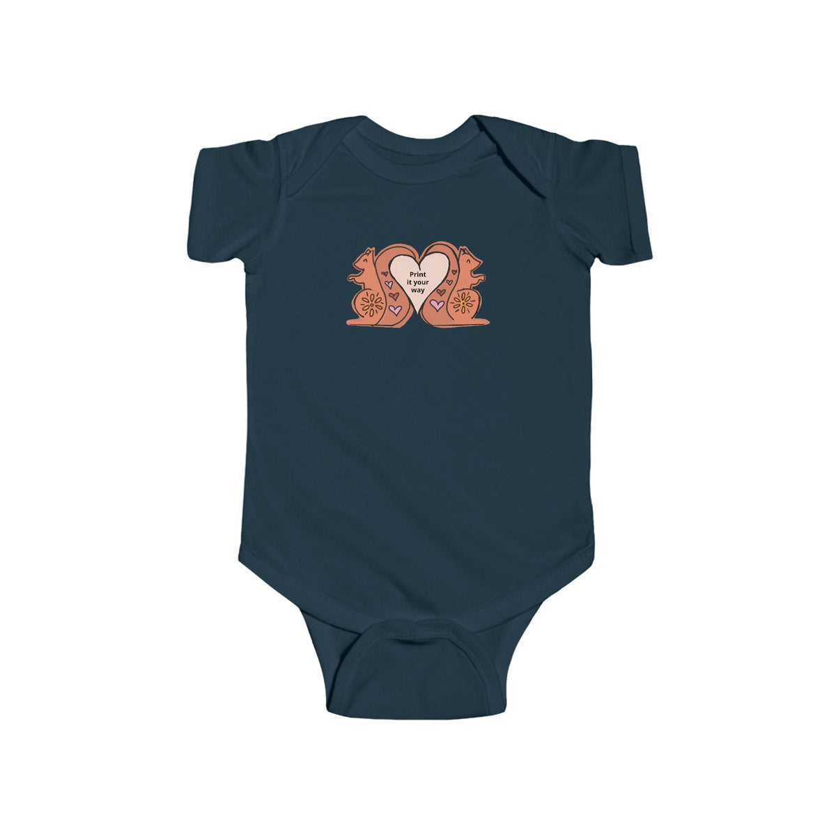 Baby One piece with Heart Squirrels — Cute Infant Bodysuit