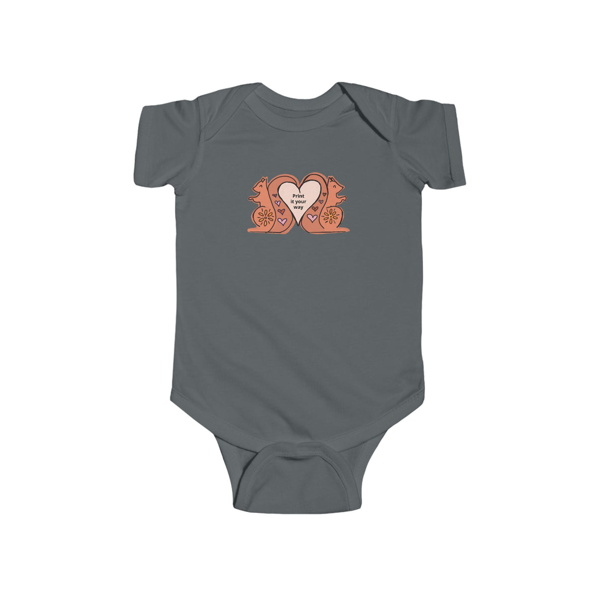 Baby One piece with Heart Squirrels — Cute Infant Bodysuit