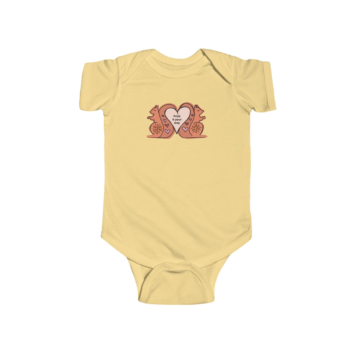 Baby One piece with Heart Squirrels — Cute Infant Bodysuit