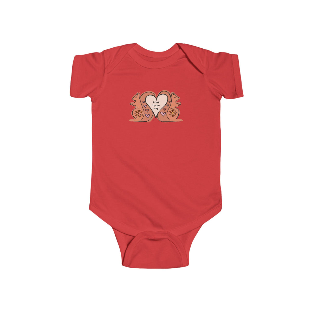 Baby One piece with Heart Squirrels — Cute Infant Bodysuit