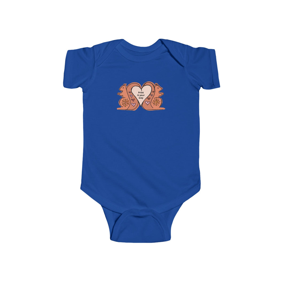 Baby One piece with Heart Squirrels — Cute Infant Bodysuit
