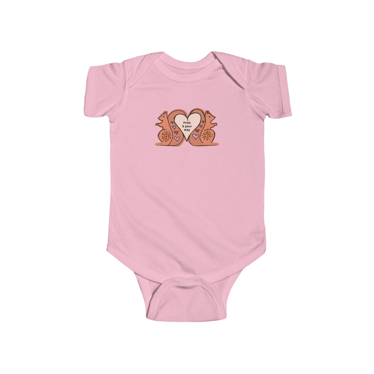 Baby One piece with Heart Squirrels — Cute Infant Bodysuit