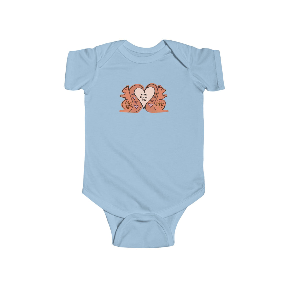 Baby One piece with Heart Squirrels — Cute Infant Bodysuit