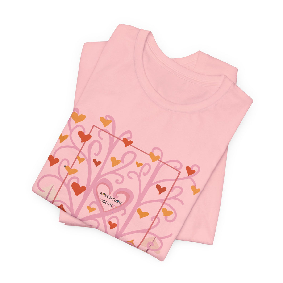 Folk Art Valentine’s Nature T-Shirt • Matching Couples & Family Shirts • Personalized Heart Design • Romantic Woodland Tee