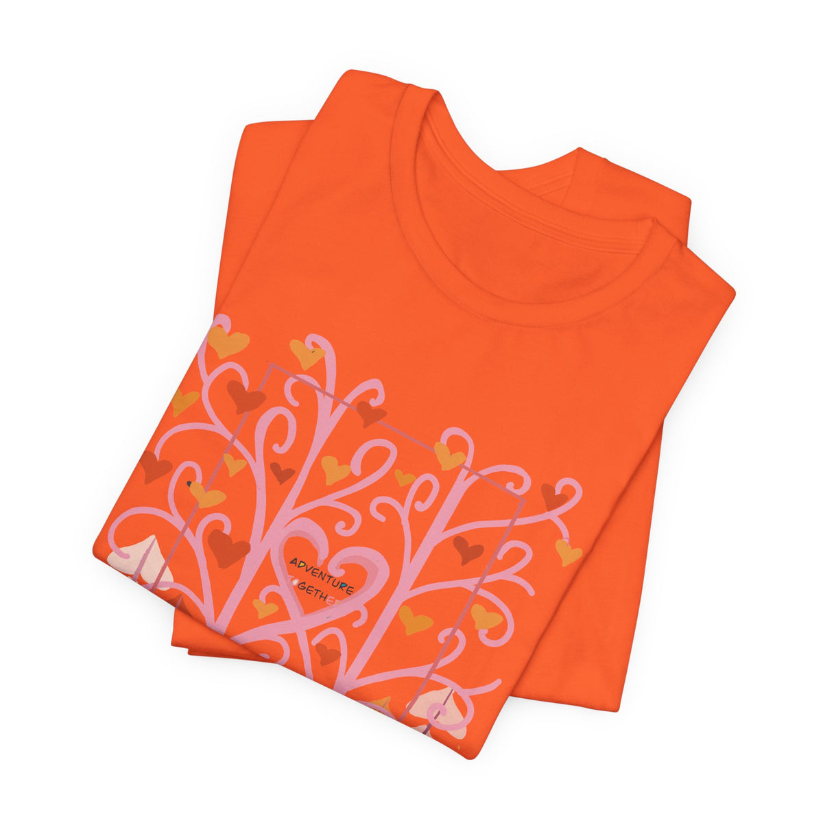 Folk Art Valentine’s Nature T-Shirt • Matching Couples & Family Shirts • Personalized Heart Design • Romantic Woodland Tee