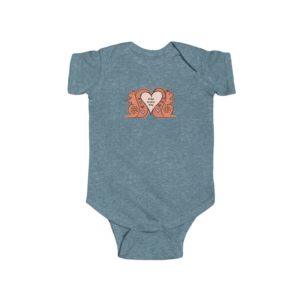 Baby One piece with Heart Squirrels — Cute Infant Bodysuit