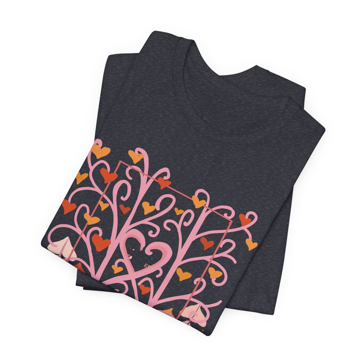 Folk Art Valentine’s Nature T-Shirt • Matching Couples & Family Shirts • Personalized Heart Design • Romantic Woodland Tee