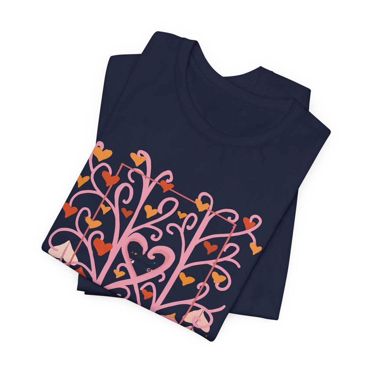 Folk Art Valentine’s Nature T-Shirt • Matching Couples & Family Shirts • Personalized Heart Design • Romantic Woodland Tee