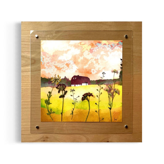 Wildflower Barn - Framed Nature Collage