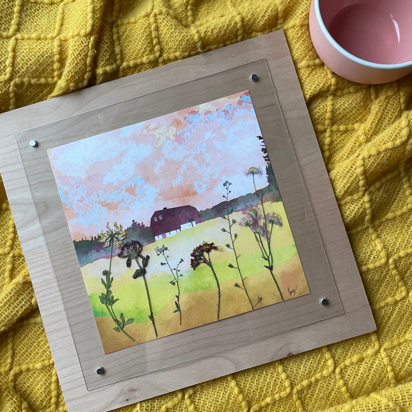 Wildflower Barn - Framed Nature Collage